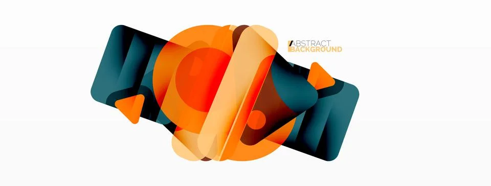 Line, triangle, square and circle primitive composition. Vector geometric Stock Illustration
