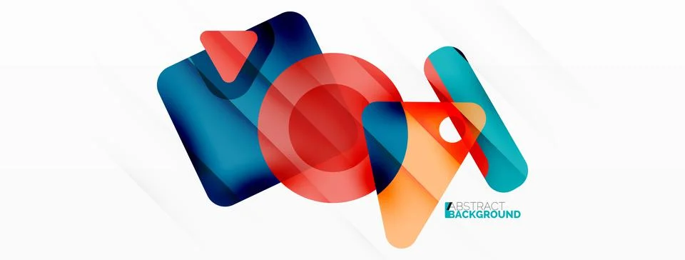 Line, triangle, square and circle primitive composition. Vector geometric Stock Illustration