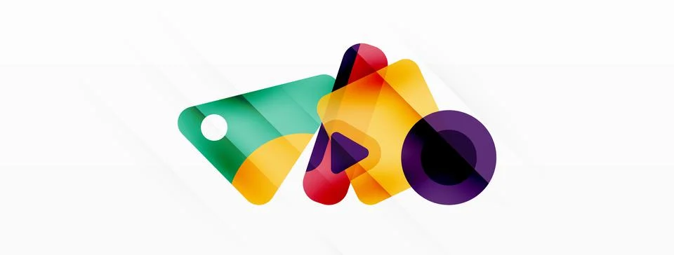 Line, triangle, square and circle primitive composition. Vector geometric 스톡 일러스트