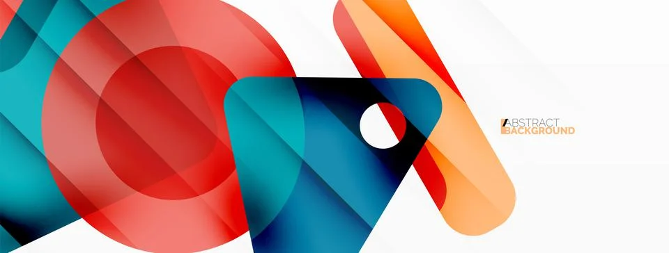 Line, triangle, square and circle primitive composition. Vector geometric Stock Illustration
