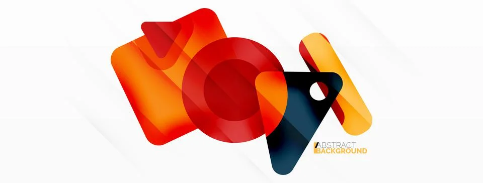 Line, triangle, square and circle primitive composition. Vector geometric Stock Illustration