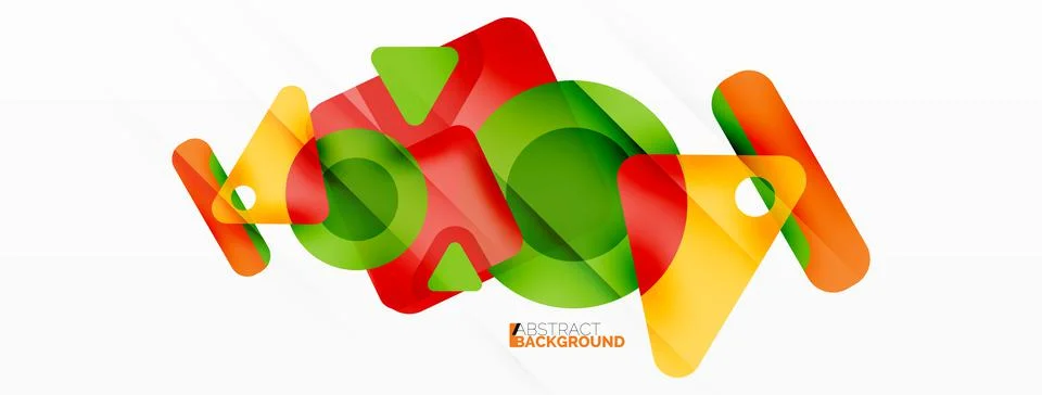 Line, triangle, square and circle primitive composition. Vector geometric Stock Illustration