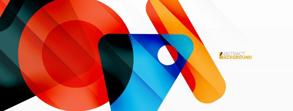 Line, triangle, square and circle primitive composition. Vector geometric Stock Illustration