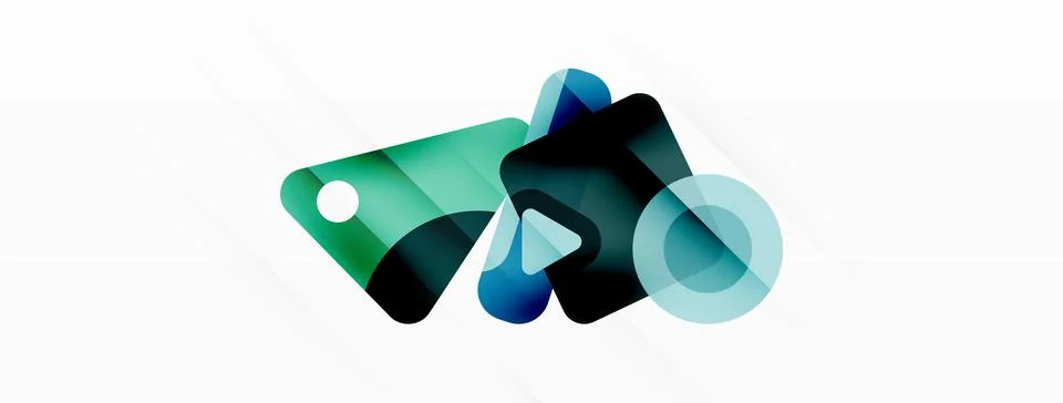Line, triangle, square and circle primitive composition. Vector geometric Stock Illustration