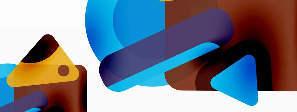 Line, triangle, square and circle primitive composition. Vector geometric Stock Illustration