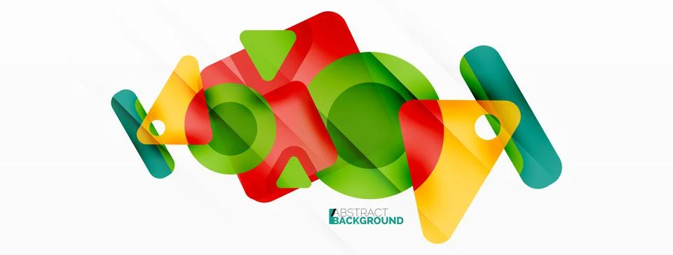 Line, triangle, square and circle primitive composition. Vector geometric Stock Illustration