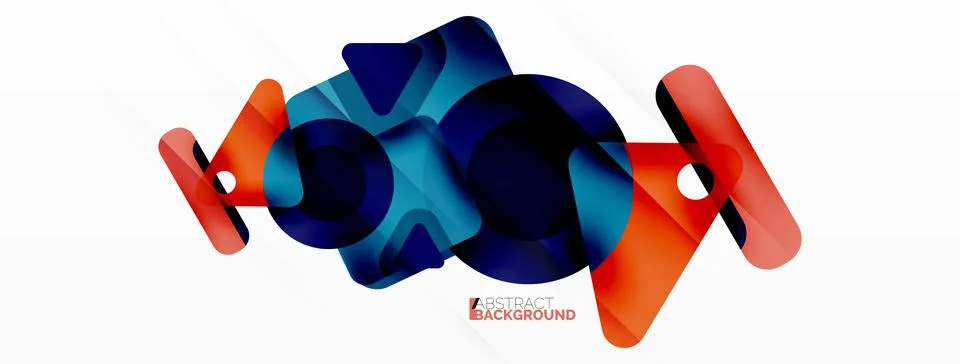 Line, triangle, square and circle primitive composition. Vector geometric Stock Illustration