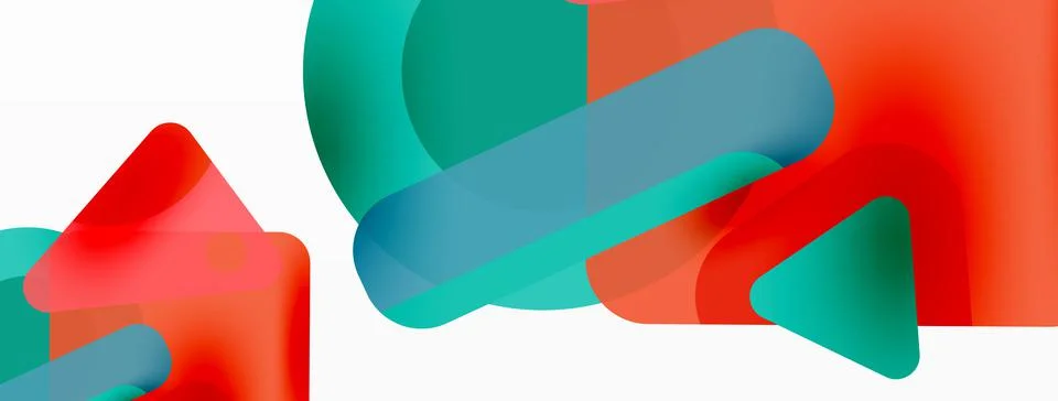 Line, triangle, square and circle primitive composition. Vector geometric Stock Illustration