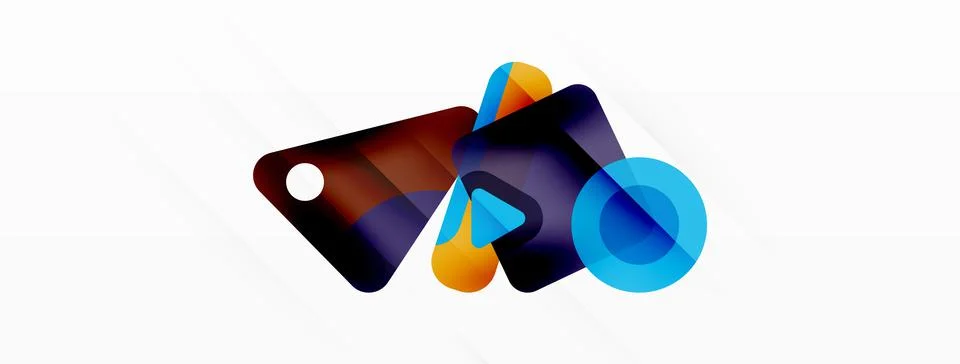 Line, triangle, square and circle primitive composition. Vector geometric Stock Illustration