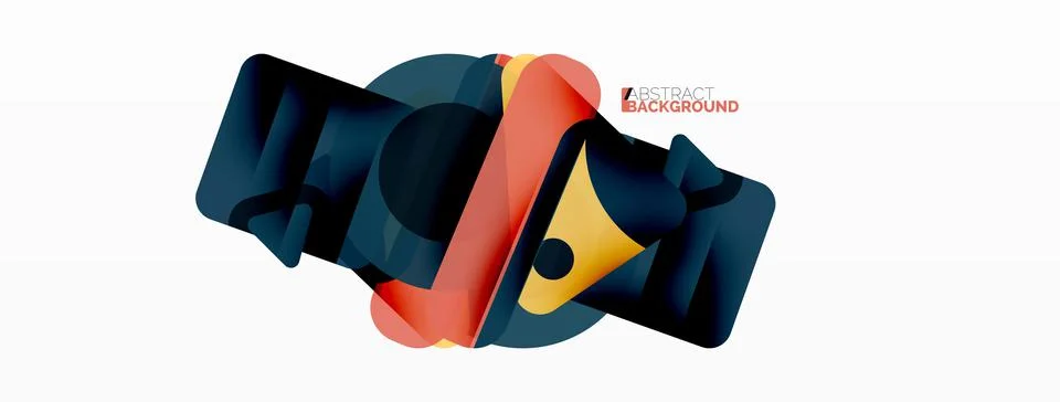 Line, triangle, square and circle primitive composition. Vector geometric 스톡 일러스트