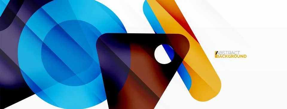 Line, triangle, square and circle primitive composition. Vector geometric Stock Illustration