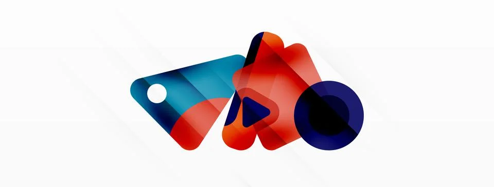 Line, triangle, square and circle primitive composition. Vector geometric Stock Illustration
