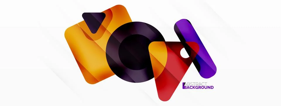 Line, triangle, square and circle primitive composition. Vector geometric Stock Illustration
