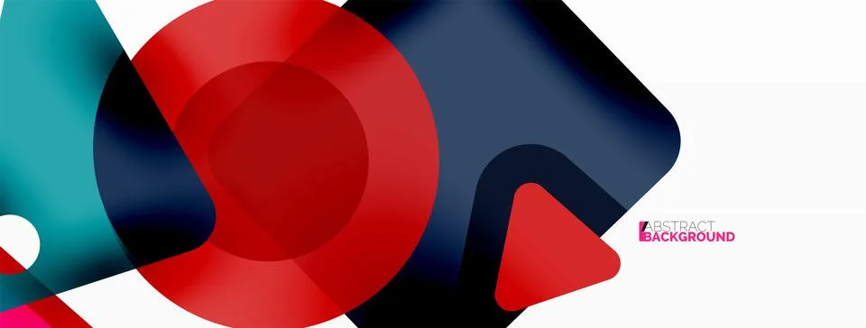Line, triangle, square and circle primitive composition. Vector geometric Illustrazione stock