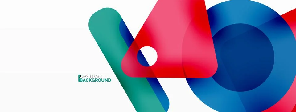 Line, triangle, square and circle primitive composition. Vector geometric Stock Illustration