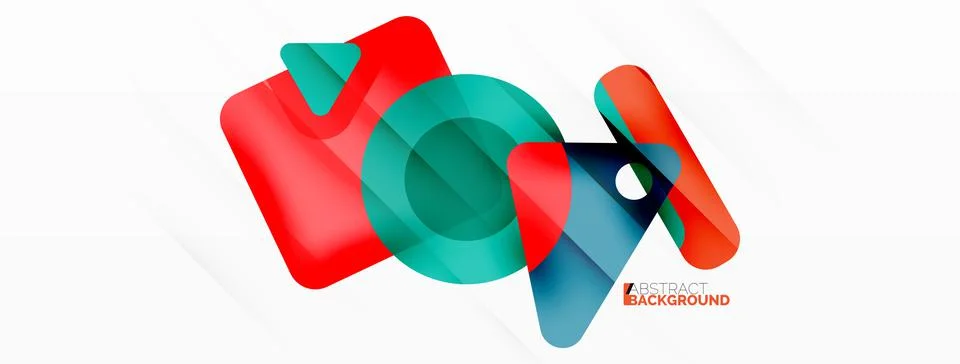 Line, triangle, square and circle primitive composition. Vector geometric Stock Illustration