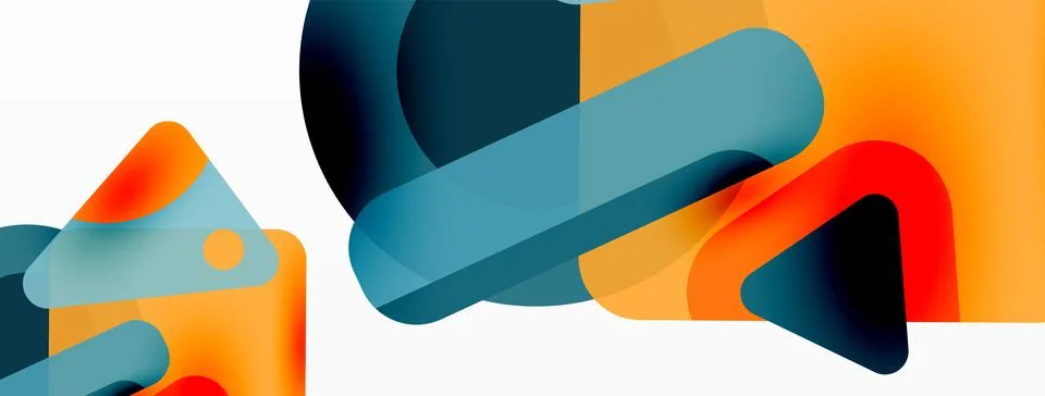 Line, triangle, square and circle primitive composition. Vector geometric Stock Illustration