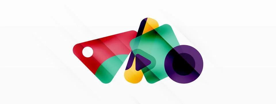 Line, triangle, square and circle primitive composition. Vector geometric イラスト素材