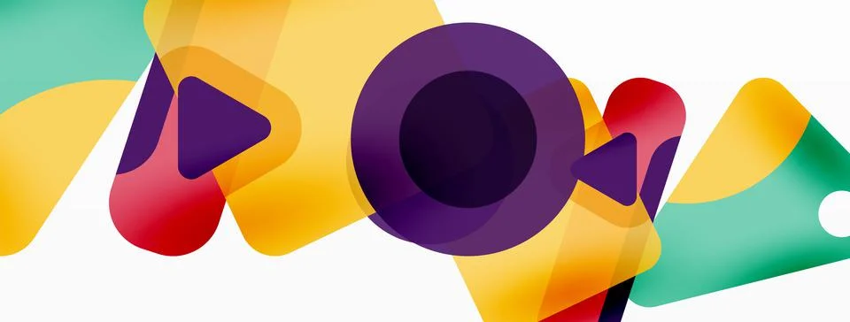 Line, triangle, square and circle primitive composition. Vector geometric Stock Illustration