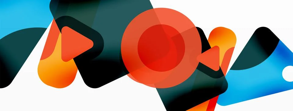 Line, triangle, square and circle primitive composition. Vector geometric Stock Illustration