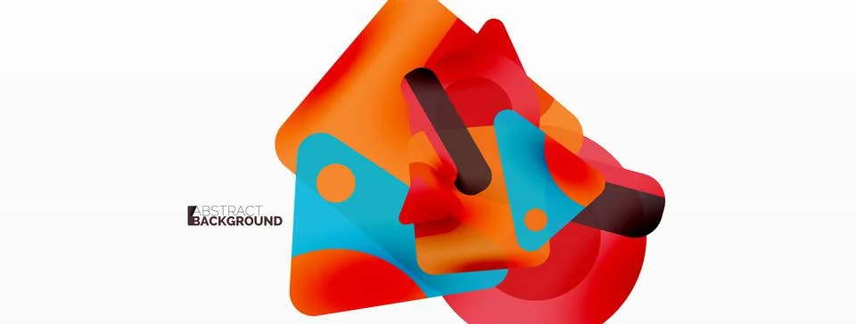 Line, triangle, square and circle primitive composition. Vector geometric Stock Illustration