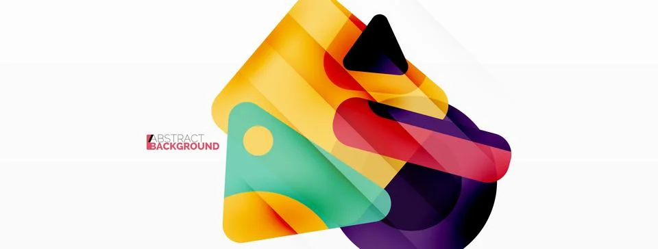 Line, triangle, square and circle primitive composition. Vector geometric Stock Illustration