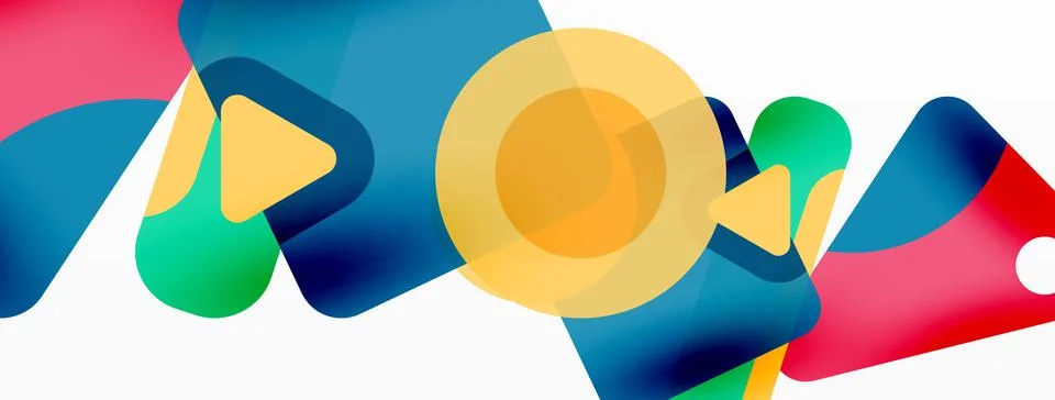 Line, triangle, square and circle primitive composition. Vector geometric Stock Illustration