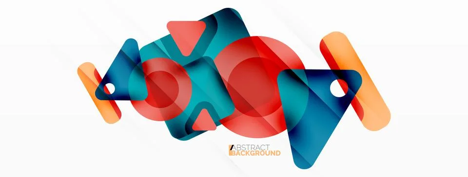 Line, triangle, square and circle primitive composition. Vector geometric Stock Illustration