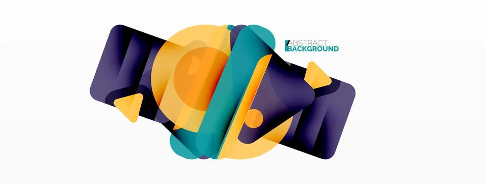 Line, triangle, square and circle primitive composition. Vector geometric Stock Illustration