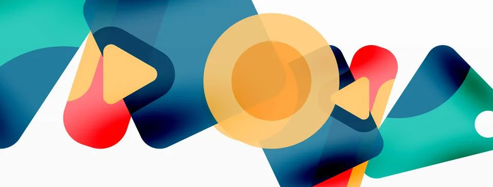 Line, triangle, square and circle primitive composition. Vector geometric Illustrazione stock