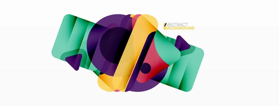 Line, triangle, square and circle primitive composition. Vector geometric Stock Illustration