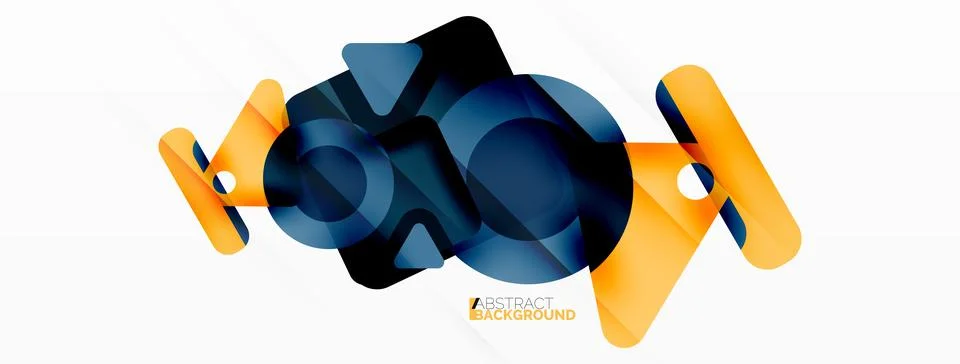 Line, triangle, square and circle primitive composition. Vector geometric Stock Illustration