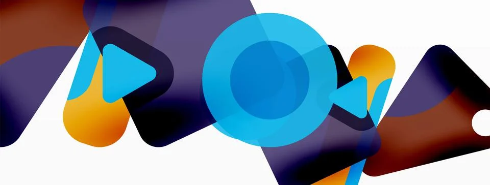 Line, triangle, square and circle primitive composition. Vector geometric Stock Illustration