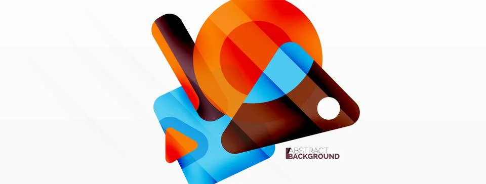 Line, triangle, square and circle primitive composition. Vector geometric 库存插图