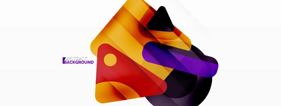 Line, triangle, square and circle primitive composition. Vector geometric Stock Illustration