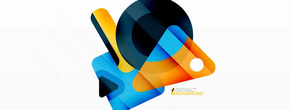 Line, triangle, square and circle primitive composition. Vector geometric 库存插图