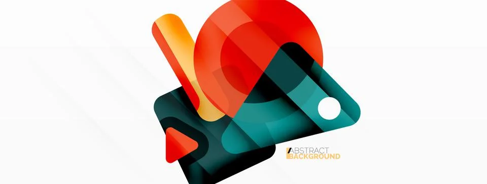 Line, triangle, square and circle primitive composition. Vector geometric Stock Illustration