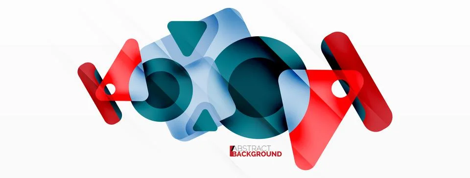 Line, triangle, square and circle primitive composition. Vector geometric Stock Illustration