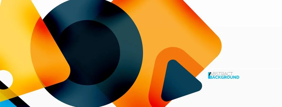 Line, triangle, square and circle primitive composition. Vector geometric Stock Illustration