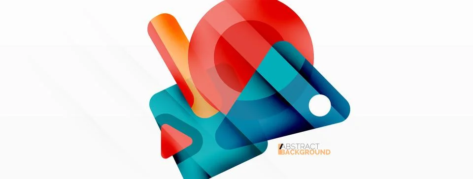Line, triangle, square and circle primitive composition. Vector geometric Stock Illustration