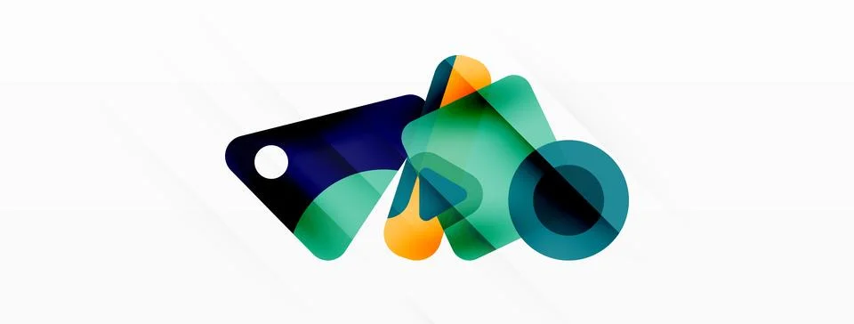 Line, triangle, square and circle primitive composition. Vector geometric Stock Illustration