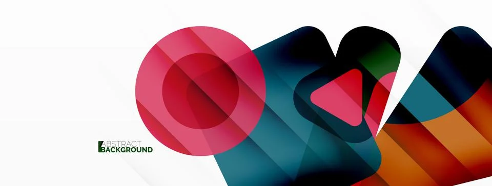 Line, triangle, square and circle primitive composition. Vector geometric Stock Illustration