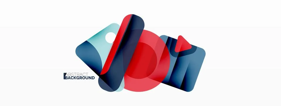 Line, triangle, square and circle primitive composition. Vector geometric Stock Illustration