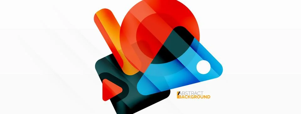 Line, triangle, square and circle primitive composition. Vector geometric Stock Illustration