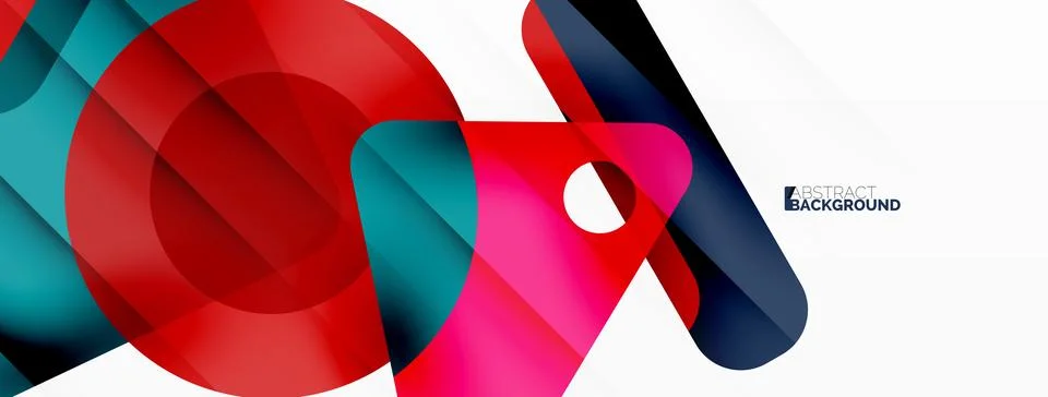 Line, triangle, square and circle primitive composition. Vector geometric Stock Illustration