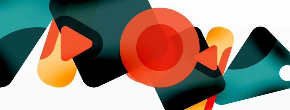 Line, triangle, square and circle primitive composition. Vector geometric Stock Illustration