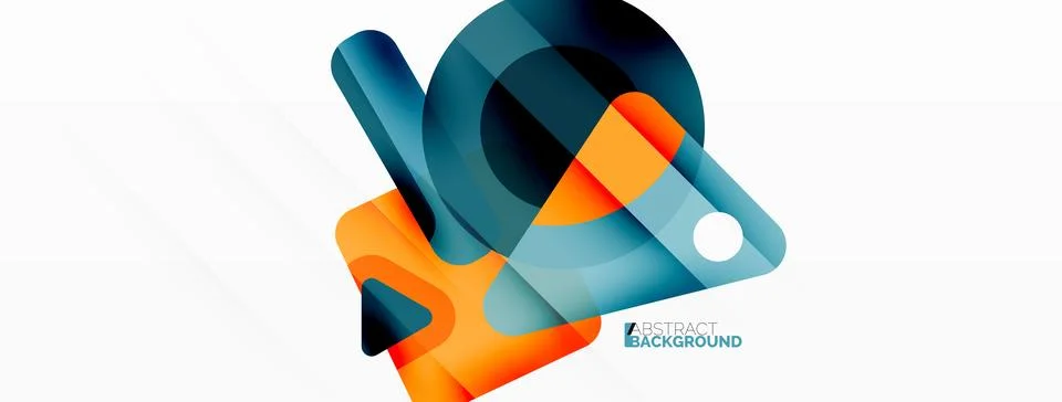 Line, triangle, square and circle primitive composition. Vector geometric Stock Illustration