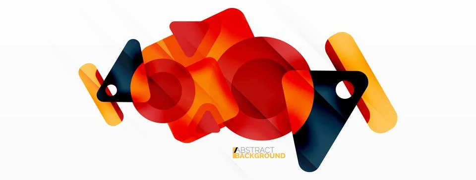 Line, triangle, square and circle primitive composition. Vector geometric Stock Illustration