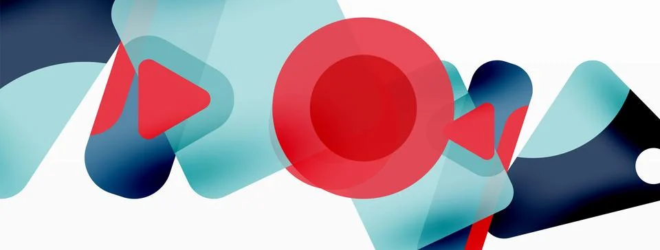 Line, triangle, square and circle primitive composition. Vector geometric 库存插图