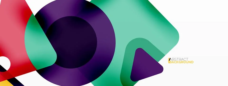 Line, triangle, square and circle primitive composition. Vector geometric Illustrazione stock